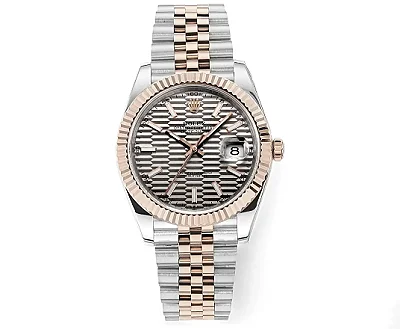 VS Factory Rolex Datejust 41mm Watch with Platinum Bezel, Grey Dial, and Super Clone Quality