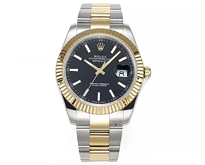 Rolex Datejust Two-Tone Black Dial Automatic Watch with 3235 Movement - Super Clone