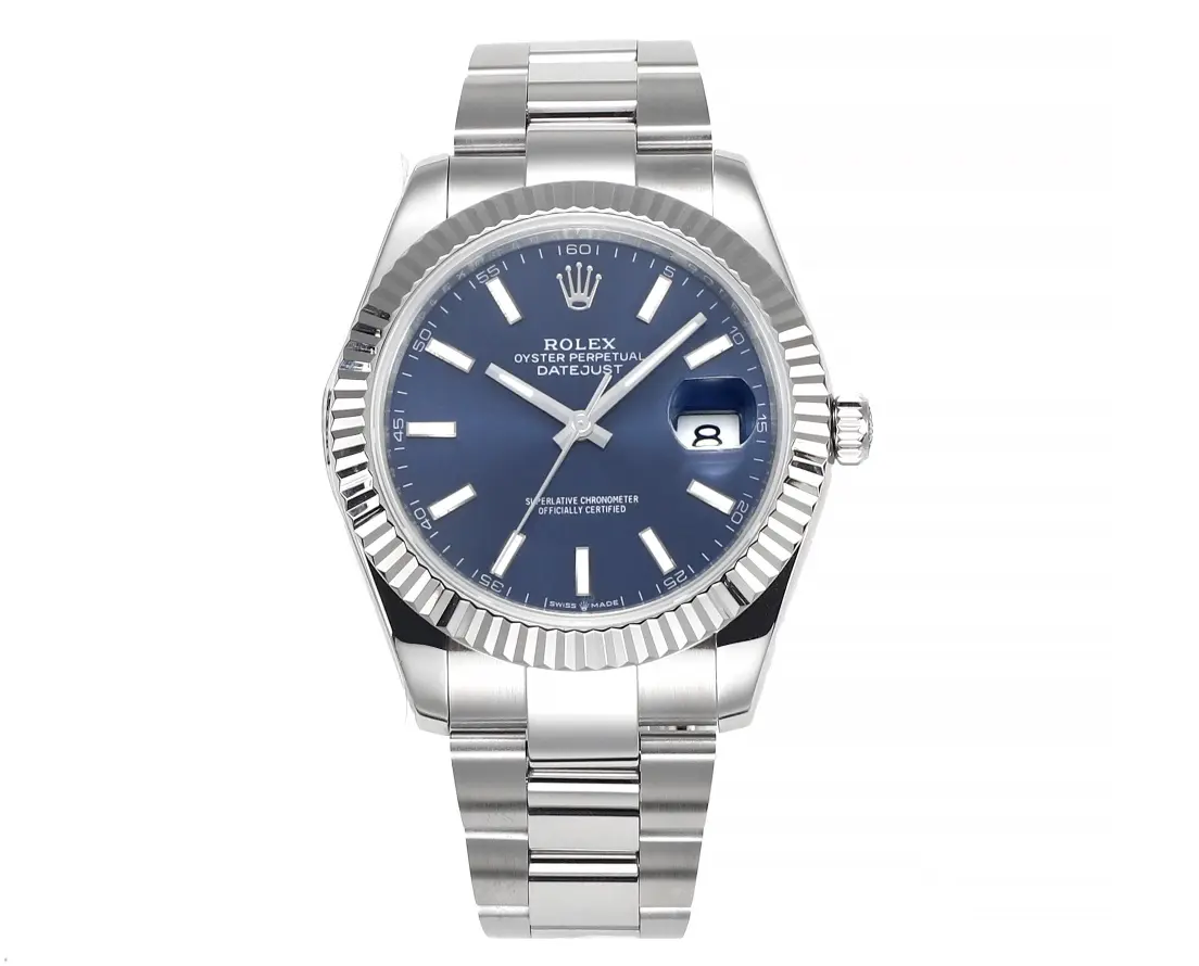 Rolex Datejust 41mm Blue Dial Stainless Steel Fluted Bezel Super Clone  with 3235 Movement