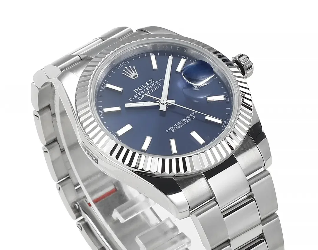 Rolex Datejust 41mm Blue Dial Stainless Steel Fluted Bezel Super Clone  with 3235 Movement