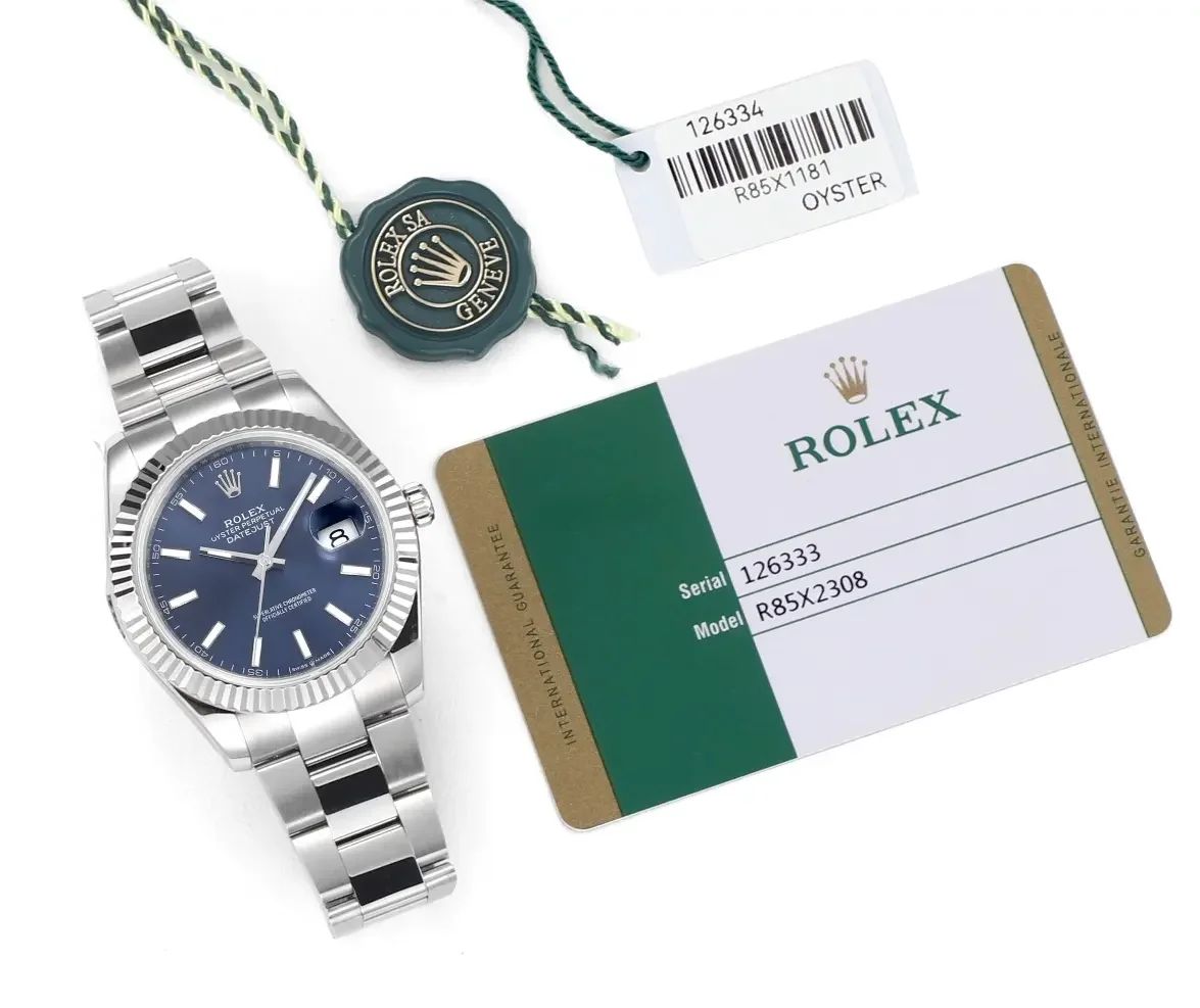 Rolex Datejust 41mm Blue Dial Stainless Steel Fluted Bezel Super Clone  with 3235 Movement