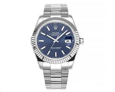 Rolex Datejust 41mm Blue Dial Stainless Steel Fluted Bezel Super Clone  with 3235 Movement