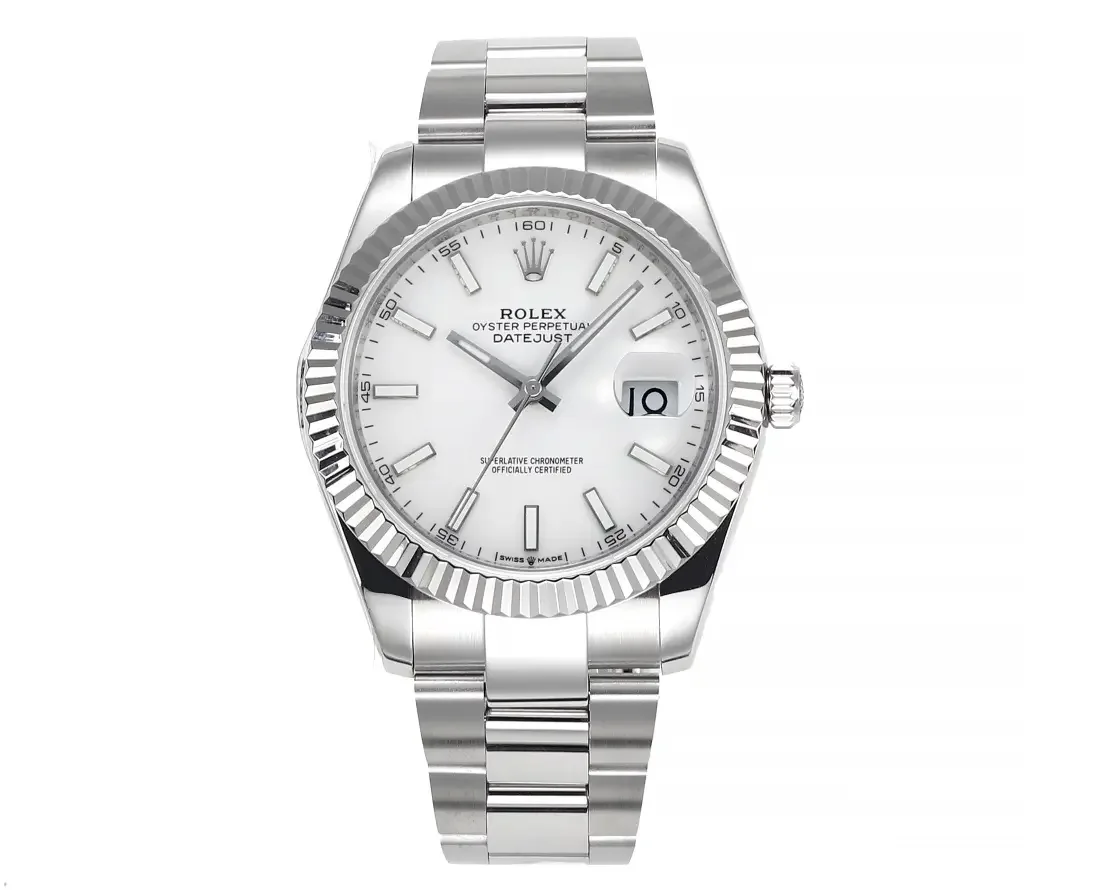 Rolex Datejust Silver Fluted Bezel Stainless Steel Watch with New 3235 Movement -  Super Clone Collectio
