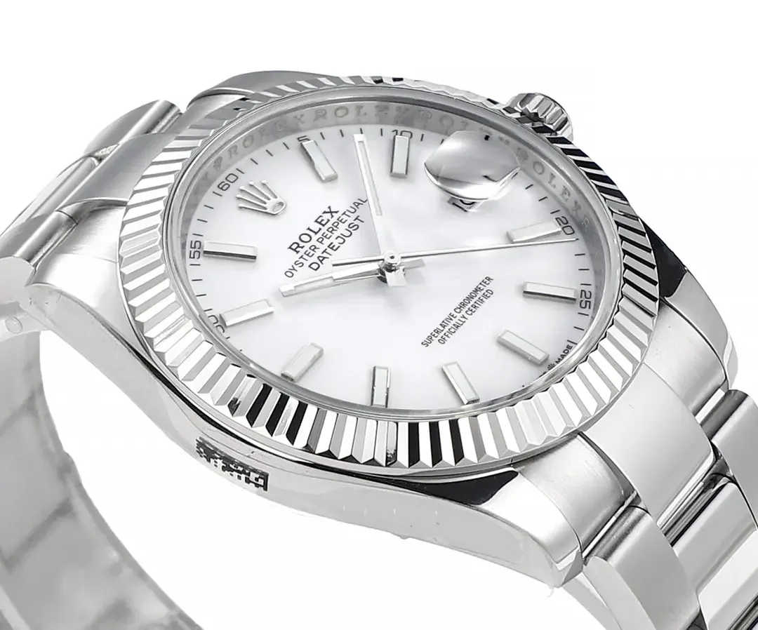 Rolex Datejust Silver Fluted Bezel Stainless Steel Watch with New 3235 Movement -  Super Clone Collectio