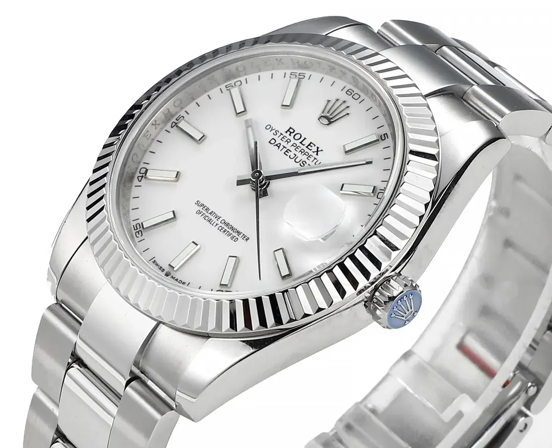 Rolex Datejust Silver Fluted Bezel Stainless Steel Watch with New 3235 Movement -  Super Clone Collectio