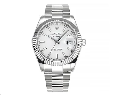 Rolex Datejust Silver Fluted Bezel Stainless Steel Watch with New 3235 Movement -  Super Clone Collectio