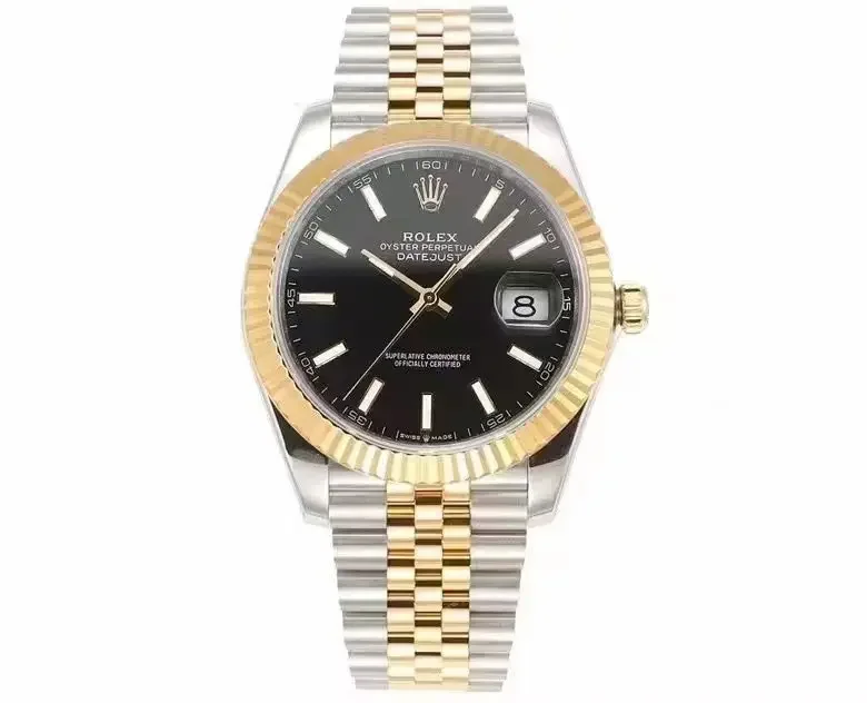 Rolex Datejust 41mm Black Dial Two-Tone Jubilee Bracelet - Super Clone Edition