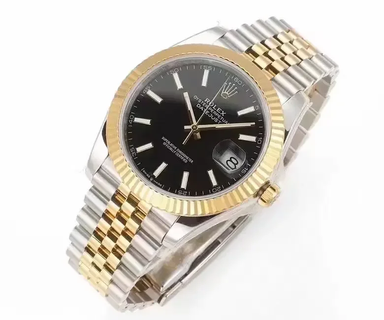Rolex Datejust 41mm Black Dial Two-Tone Jubilee Bracelet - Super Clone Edition