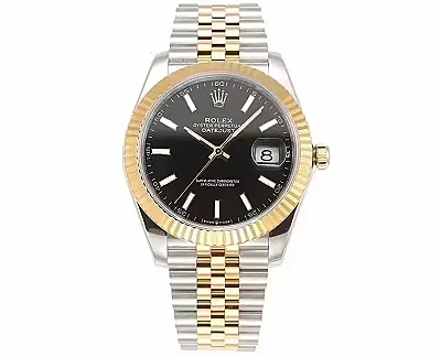 Rolex Datejust 41mm Black Dial Two-Tone Jubilee Bracelet - Super Clone Edition