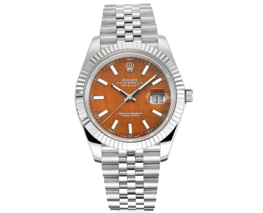 Rolex Datejust 41 Custom Orange Dial Steel