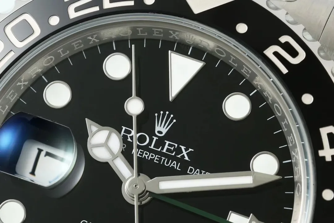 VS Factory Super Clone Rolex GMT-Master II 40mm Stainless Steel Super Clone Watch with Green and Black Ceramic Bezel, Black