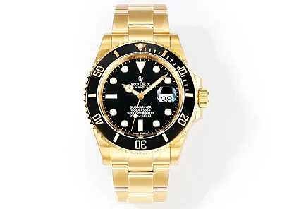 VS Factory Rolex Submariner 41mm Date 116618LN Men's Automatic Diver Watch in Yellow Gold with Black
