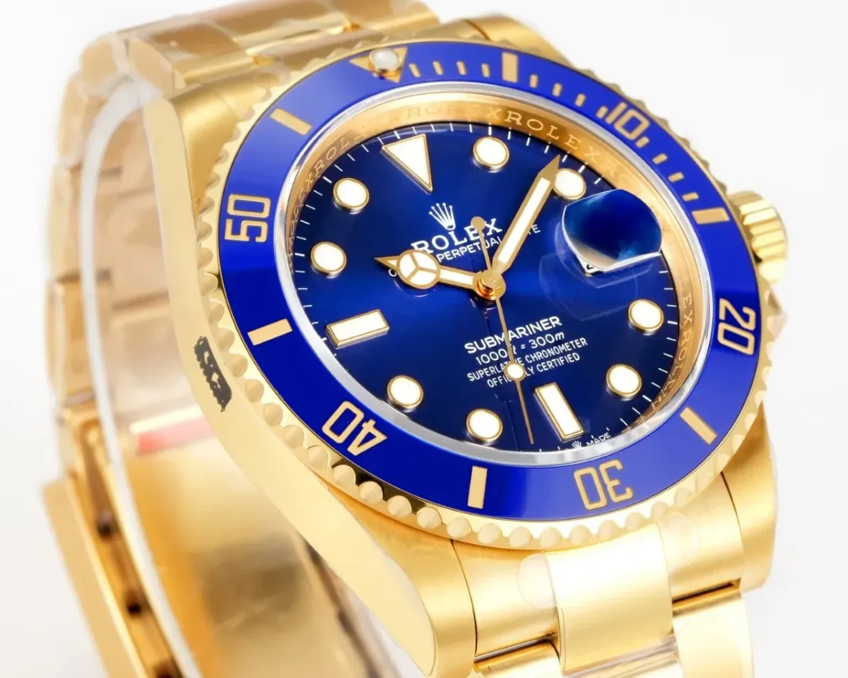 VS Factory Rolex Submariner 41mm Date Blue Dial Gold-Tone Stainless Steel Automatic Diver Watch