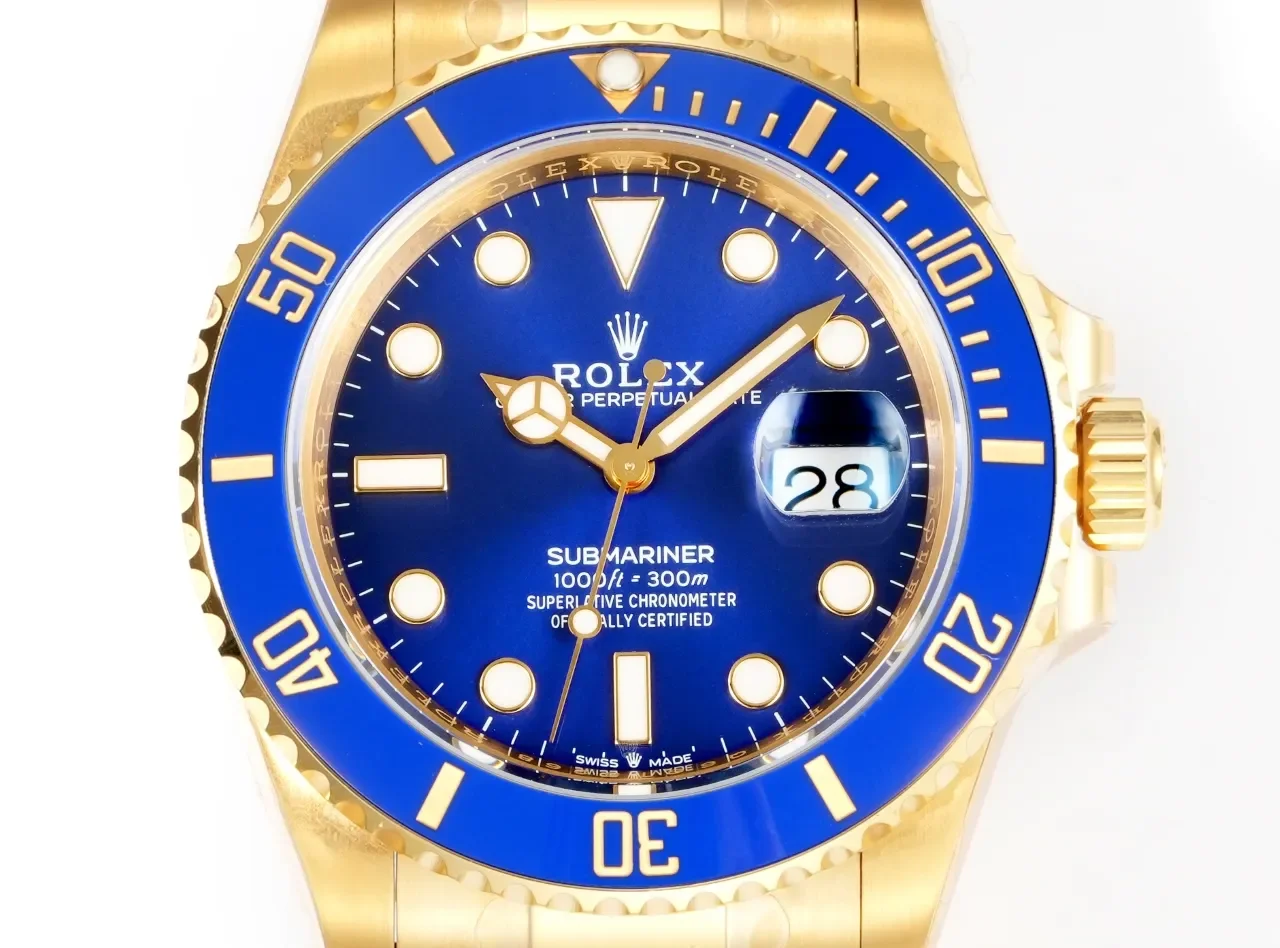 VS Factory Rolex Submariner 41mm Date Blue Dial Gold-Tone Stainless Steel Automatic Diver Watch