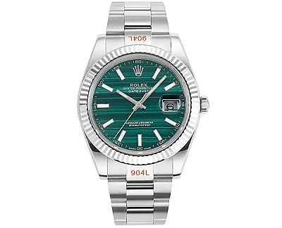 VS Factory Rolex Datejust 41mm Green Palm Motif Dial Fluted Bezel Oystersteel Oyster Bracelet Watch
