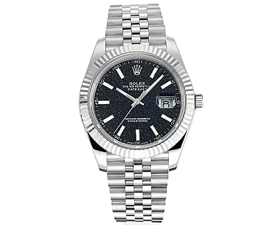VS Factory Rolex Datejust 41mm Black Dial Fluted Bezel Stainless Steel Jubilee Bracelet Watch