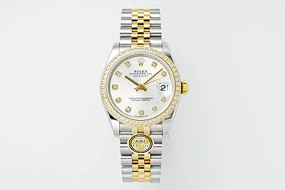 AR Factory Rolex Lady-Datejust 31mm Stainless Steel and 18K Yellow Gold Diamond Bezel White Dial Jubilee Bracelet Watch