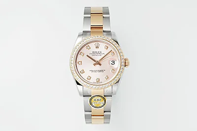 AR Factory Rolex Datejust 31mm Two-Tone Rose Gold and Steel Ladies Watch with Pink Diamond-Set Dial and Bezel