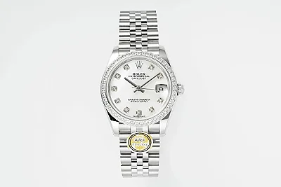 AR Factory Rolex Datejust 31mm White Mother-of-Pearl Dial Diamond Bezel Stainless Steel Jubilee Bracelet Women's Luxury Watch