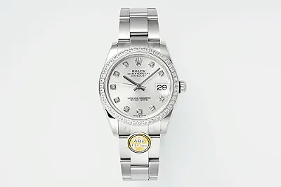 AR Factory Rolex Oyster Perpetual Datejust 31mm White Dial Diamond Bezel Stainless Steel Ladies Watch