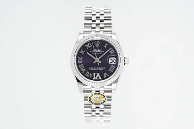 AR Factory Rolex Datejust Purple Dial Roman Numerals Stainless Steel Jubilee Bracelet Women's Luxury Watch