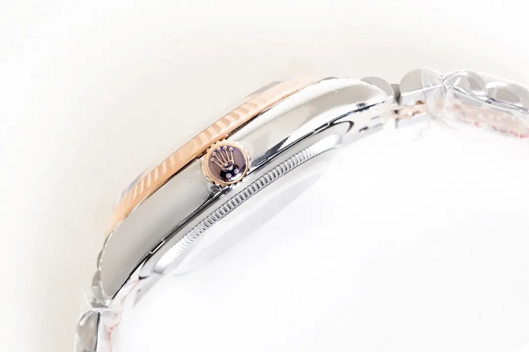 AR Factory Rolex Datejust 41mm Two-Tone Rose Gold and Steel Fluted Bezel Chocolate Brown Dial Jubilee Bracelet Automatic Men's Watch