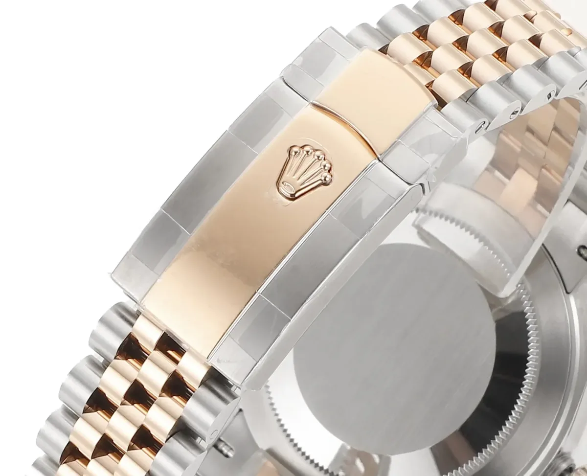 AR Factory Rolex Datejust 41mm Two-Tone Rose Gold and Steel Fluted Bezel Chocolate Brown Dial Jubilee Bracelet Automatic Men's Watch