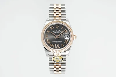 AR Factory Rolex Datejust 31mm Two-Tone Steel and Rose Gold Jubilee Bracelet Watch with Chocolate Brown Dial and Roman Numerals