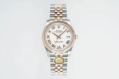 AR Factory Rolex Datejust 31mm Two-Tone Stainless Steel and 18K Yellow Gold White Roman Numeral Dial Fluted Bezel Jubilee Bracelet Luxury Watch