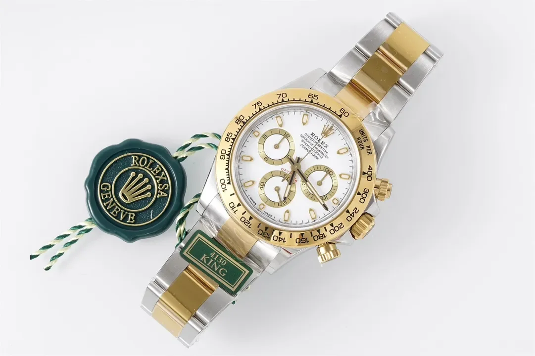 VS Factory Rolex Cosmograph Daytona White Dial Two-Tone Steel and Yellow Gold Chronograph Watch