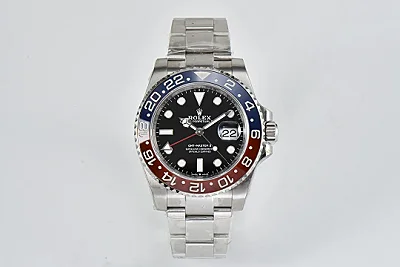 AR Factory Rolex GMT-Master II Pepsi Blue Red Ceramic Bezel Black Dial Stainless Automatic Watch