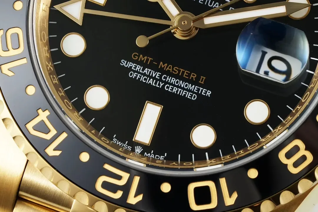 AR Factory Rolex GMT-Master II 40mm 18K Yellow Gold Black Dial with Black/Gold Ceramic Bezel Jubilee