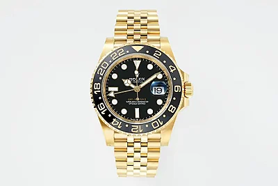 AR Factory Rolex GMT-Master II 40mm 18K Yellow Gold Black Dial with Black/Gold Ceramic Bezel Jubilee