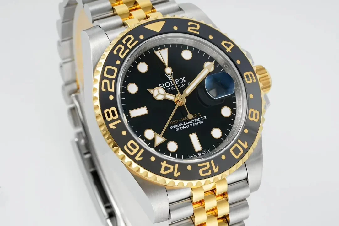 AR Factory Rolex GMT-Master II Men's Luxury Watch - Black Dial, Black Ceramic Bezel, Two-Tone Oyster