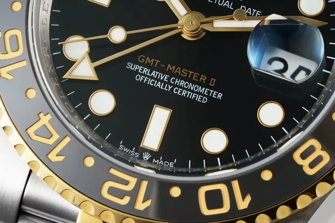 AR Factory Rolex GMT-Master II Men's Luxury Watch - Black Dial, Black Ceramic Bezel, Two-Tone Oyster