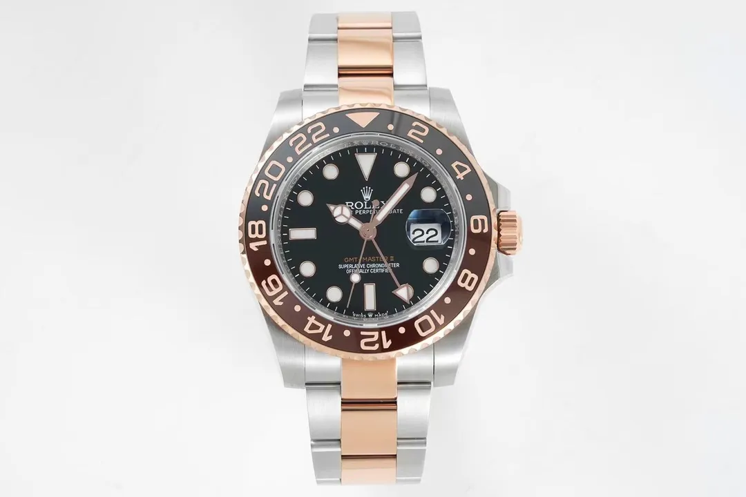 AR Factory Rolex GMT-Master II Everose Rolesor Steel and Rose Gold Root Beer Ceramic Bezel Watch