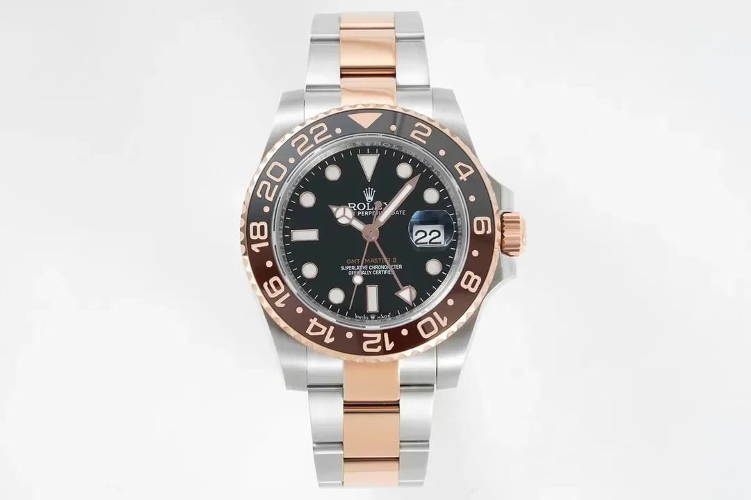 AR Factory Rolex GMT-Master II Everose Rolesor Steel and Rose Gold Root Beer Ceramic Bezel Watch