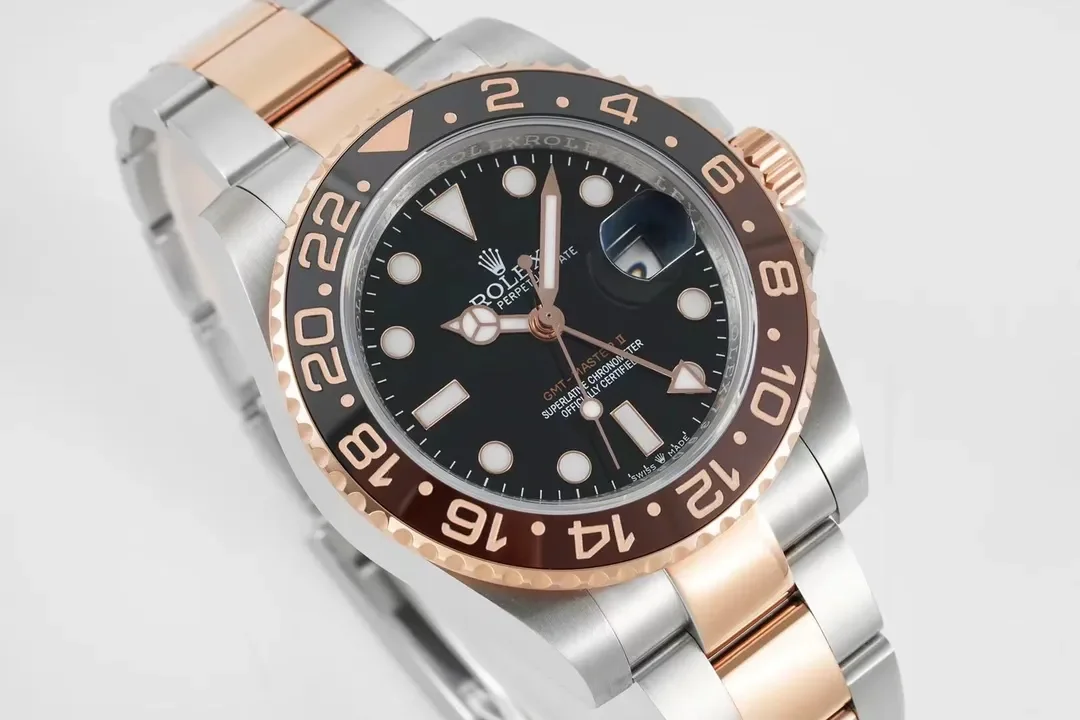 AR Factory Rolex GMT-Master II Everose Rolesor Steel and Rose Gold Root Beer Ceramic Bezel Watch