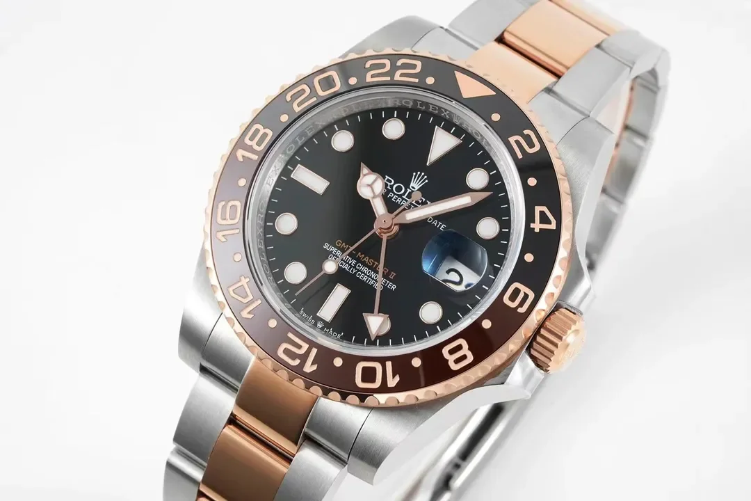 AR Factory Rolex GMT-Master II Everose Rolesor Steel and Rose Gold Root Beer Ceramic Bezel Watch