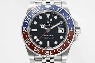 AR Factory Rolex GMT-Master II Pepsi Red-Blue Ceramic Bezel Black Dial Stainless Steel  Watch