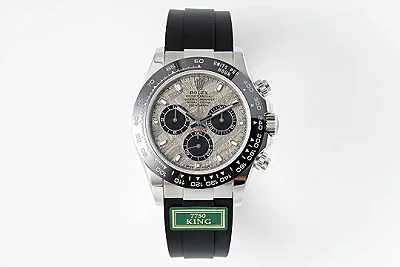 VS Factory Weighted Rolex Daytona Cosmograph Watch - Silver Dial, Black Rubber Strap, Premium VSF Watches Replica Collection