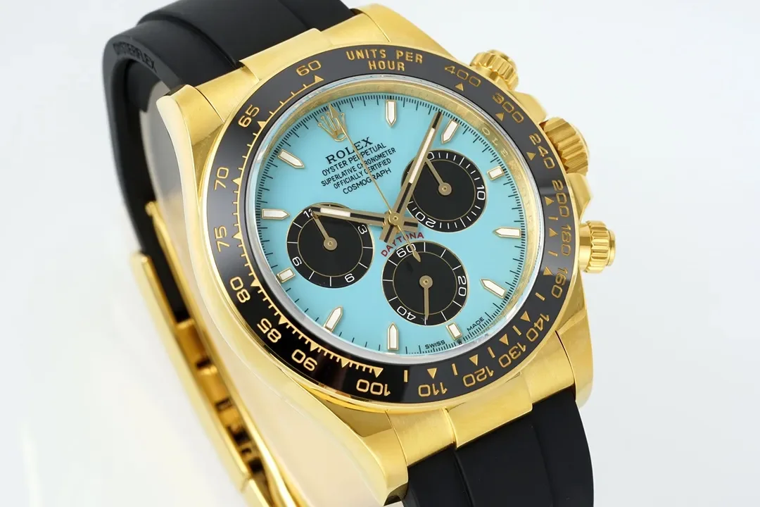 VS Factory Weighted Rolex Daytona Watch - Gold Case, Tiffany Blue Dial, Chronograph Style by VSF Watches Official Store