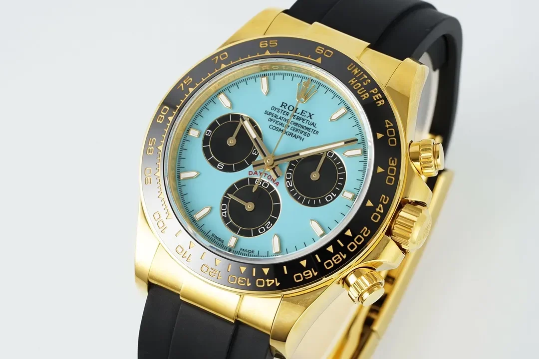 VS Factory Weighted Rolex Daytona Watch - Gold Case, Tiffany Blue Dial, Chronograph Style by VSF Watches Official Store