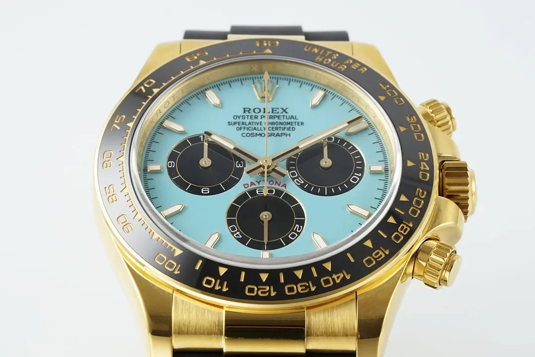 VS Factory Weighted Rolex Daytona Watch - Gold Case, Tiffany Blue Dial, Chronograph Style by VSF Watches Official Store