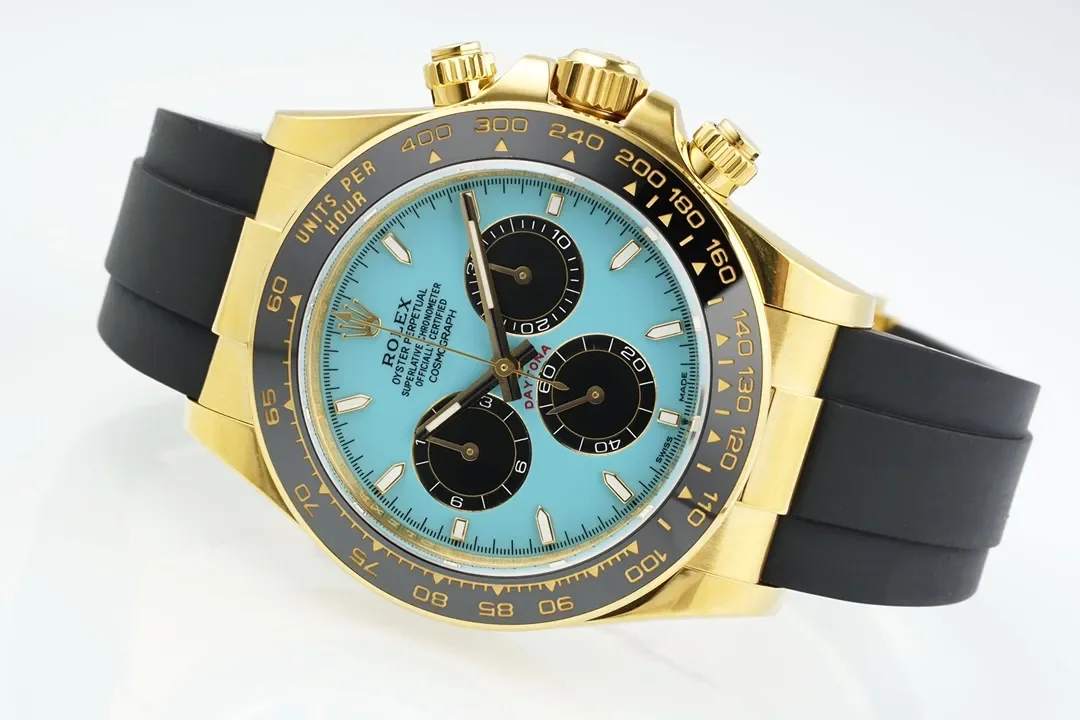 VS Factory Weighted Rolex Daytona Watch - Gold Case, Tiffany Blue Dial, Chronograph Style by VSF Watches Official Store