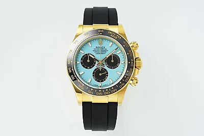 VS Factory Weighted Rolex Daytona Watch - Gold Case, Tiffany Blue Dial, Chronograph Style by VSF Watches Official Store