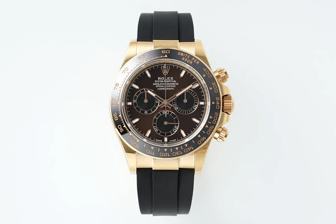 BT Factory Rolex Daytona Watch - Gold with Black Dial and Rubber Strap - Limited Stock VSF Watches Edition