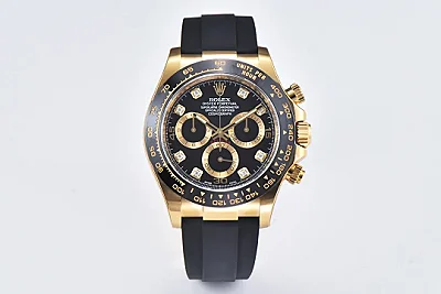 BT Factory Rolex Daytona 116518 Gold Black Enamel Dial with Moissanite Stones - Premium VSF Watches Collection