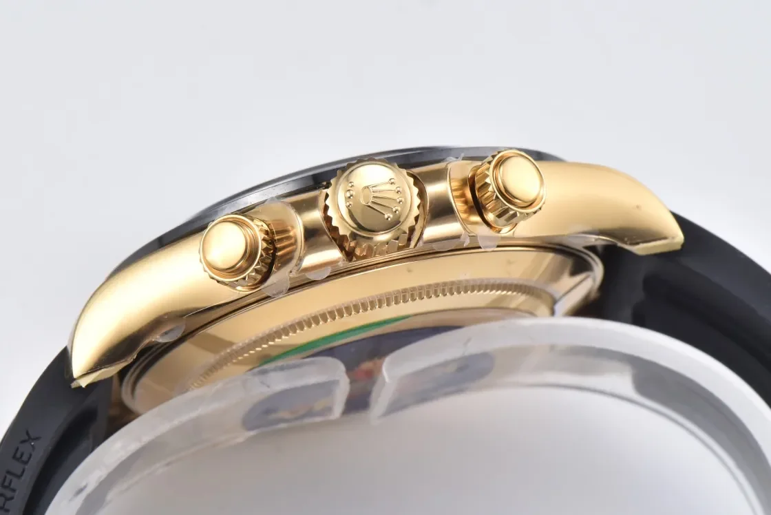 VS Factory Weighted Rolex Daytona 116518 Gold Black Enamel Dial with Moissanite Stones - Premium VSF Watches Collection