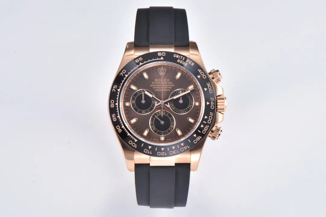 BT Factory Rolex Daytona Watch with Black Rubber Strap, Brown Dial, and Exquisite VSF Watches Craftsmanship
